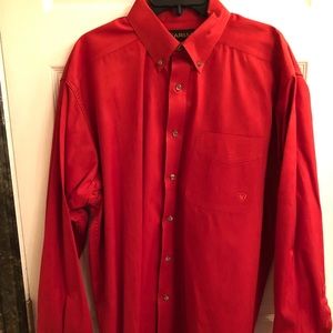 Red Ariat button down shirt